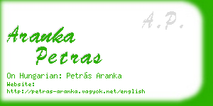 aranka petras business card