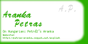 aranka petras business card